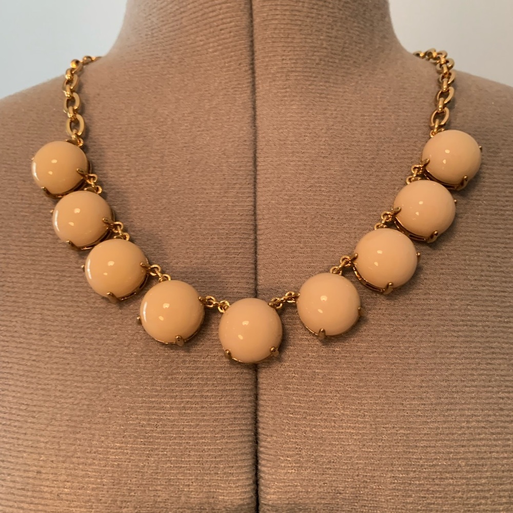 NWT J.Crew Taupe/Cream Bauble Necklace